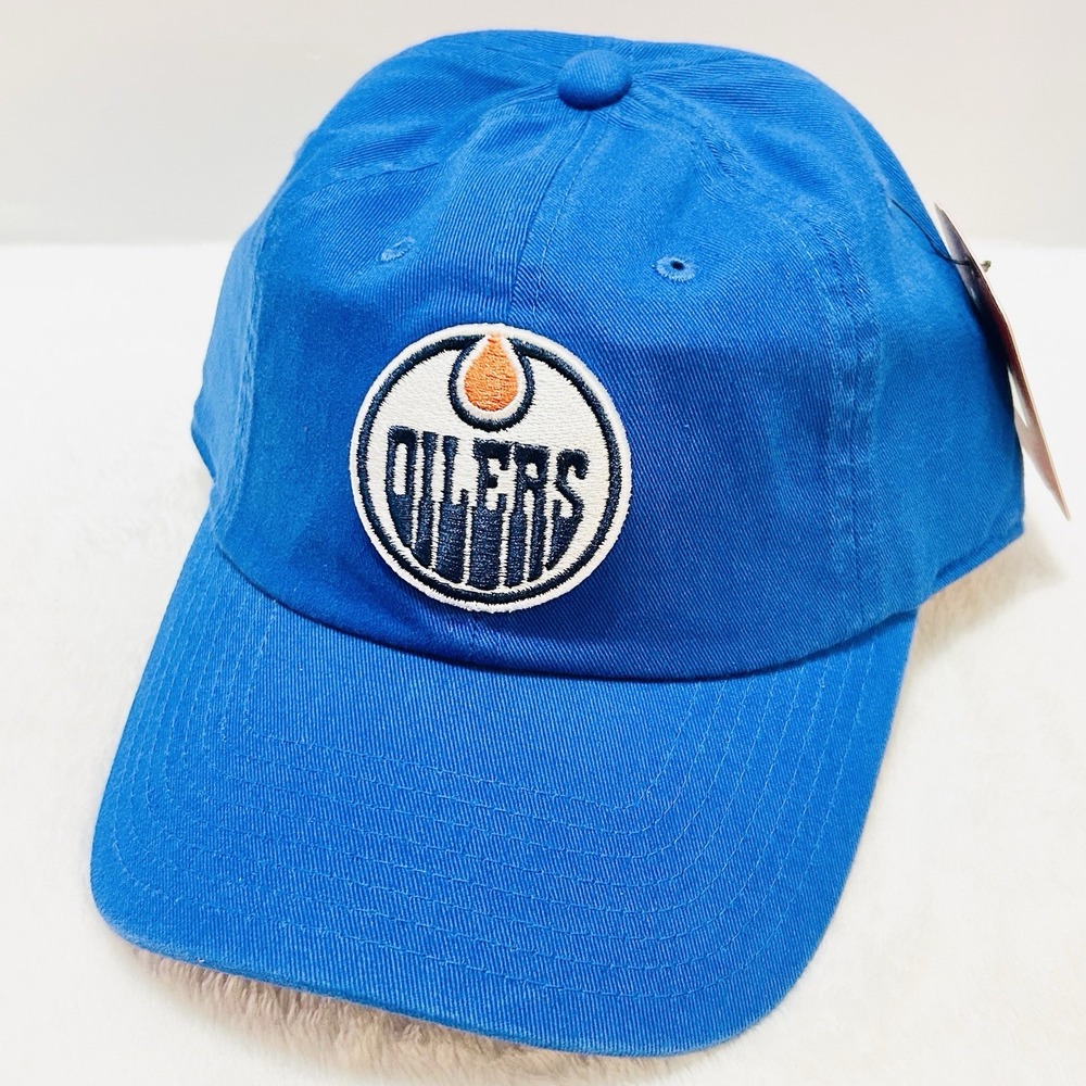 American Needle Edmonton Oilers Dad Hat Cap Adjustable Strap Blue NHL‎ Hockey